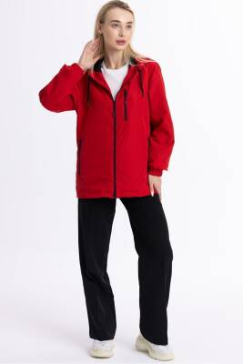 İçi Astarlı Su ve Rüzgar Geçirmez Cepli Kadın Yağmurluk - 29