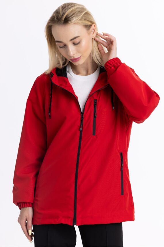 İçi Astarlı Su ve Rüzgar Geçirmez Cepli Kadın Yağmurluk - 30