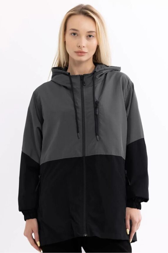 İçi Astarlı Su ve Rüzgar Geçirmez Cepli Kadın Yağmurluk - 2