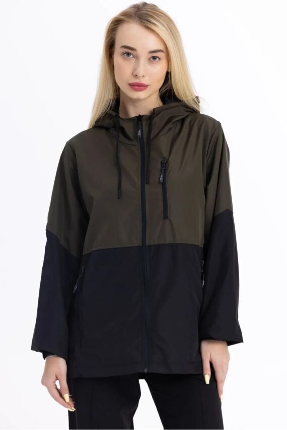 İçi Astarlı Su ve Rüzgar Geçirmez Cepli Kadın Yağmurluk - 7