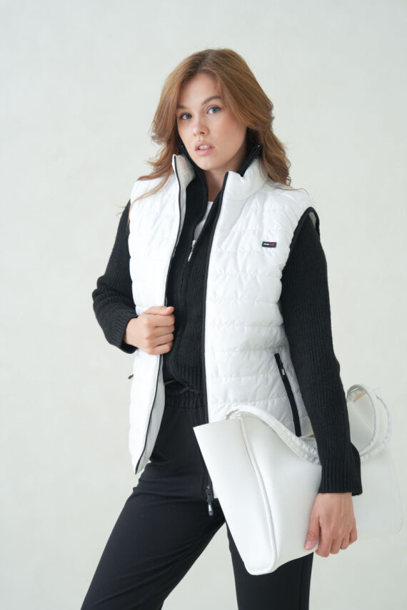 İçi Astarlı Su ve Rüzgar Geçirmez Cepli Kadın Yelek - 37