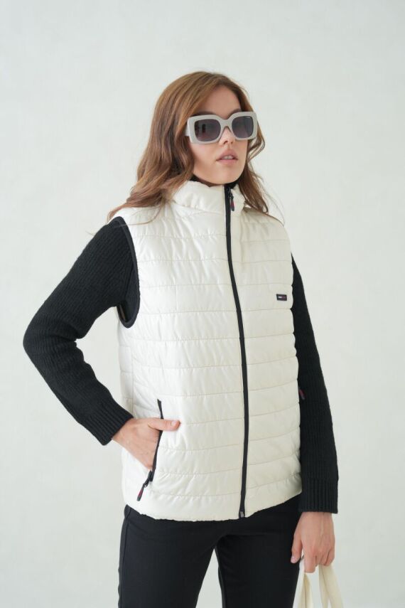 D1fference İçi Astarlı Cepli  Jel Elyaflı Su ve Rügar Geçirmez Kadın Şişme Yelek - 4