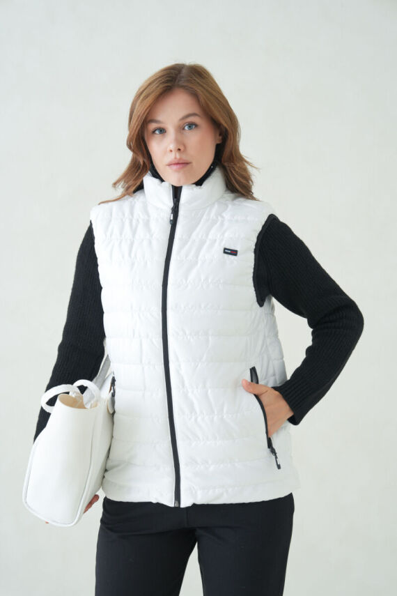 D1fference İçi Astarlı Cepli  Jel Elyaflı Su ve Rügar Geçirmez Kadın Şişme Yelek - 9