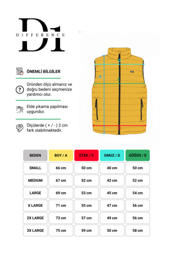 D1fference İçi Astarlı Cepli  Jel Elyaflı Su ve Rügar Geçirmez Kadın Şişme Yelek - 42