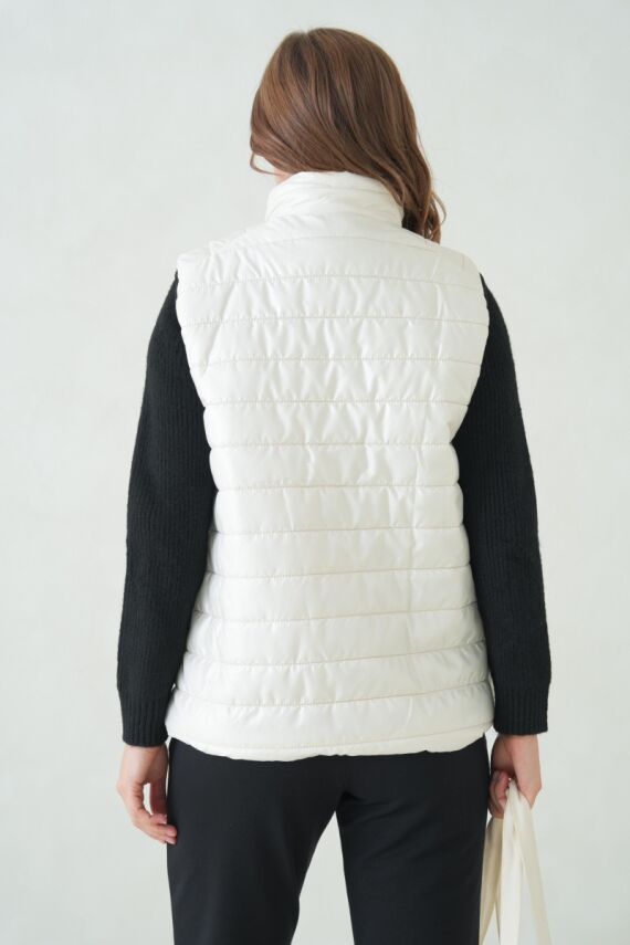 İçi Astarlı Su ve Rüzgar Geçirmez Cepli Kadın Yelek - 6