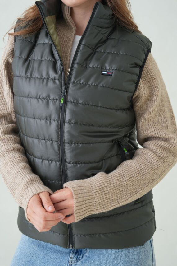 İçi Astarlı Su ve Rüzgar Geçirmez Cepli Kadın Yelek - 11