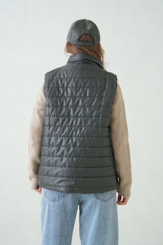 İçi Astarlı Su ve Rüzgar Geçirmez Cepli Kadın Yelek - 12