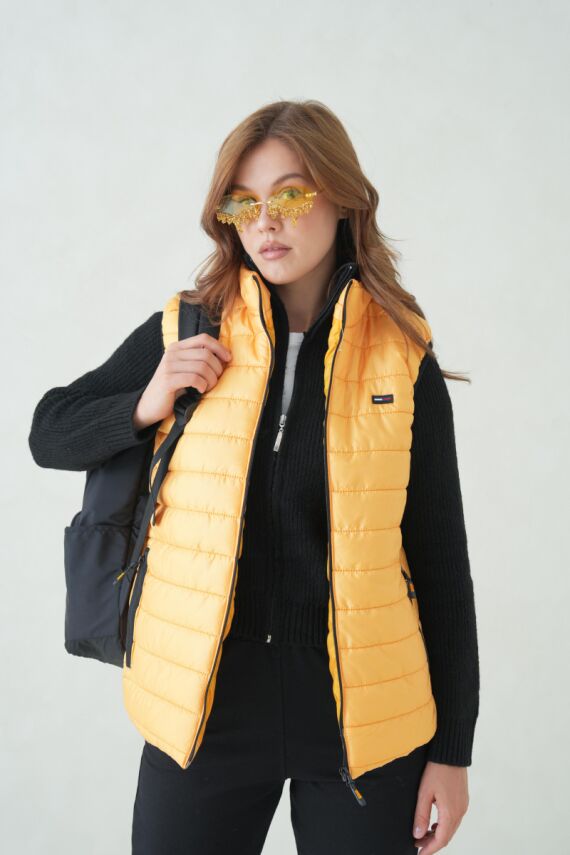 İçi Astarlı Su ve Rüzgar Geçirmez Cepli Kadın Yelek - 25