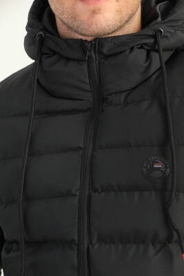 İçi Astarlı Su ve Rüzgar Geçirmez Cepli Kapüşonlu Erkek Mont - 10