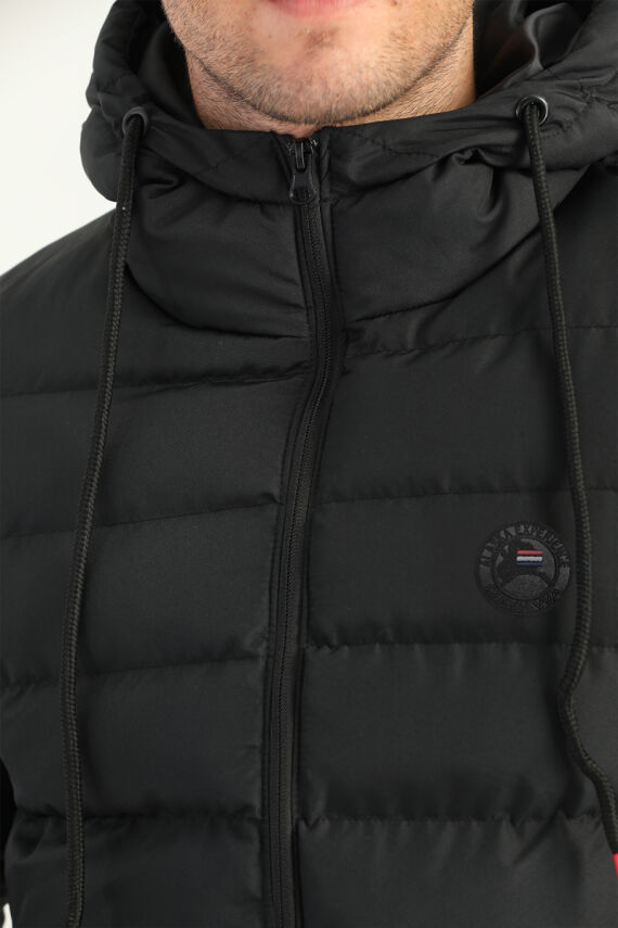 İçi Astarlı Su ve Rüzgar Geçirmez Cepli Kapüşonlu Erkek Mont - 10