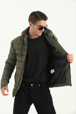 İçi Astarlı Su ve Rüzgar Geçirmez Cepli Kapüşonlu Erkek Mont - 15