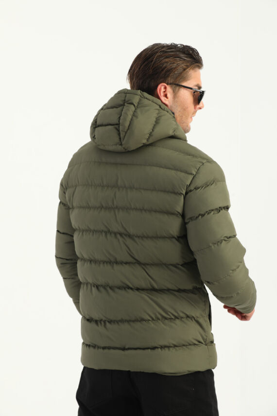 İçi Astarlı Su ve Rüzgar Geçirmez Cepli Kapüşonlu Erkek Mont - 17