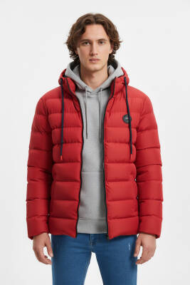 İçi Astarlı Su ve Rüzgar Geçirmez Cepli Kapüşonlu Erkek Mont - 19