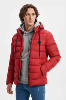 İçi Astarlı Su ve Rüzgar Geçirmez Cepli Kapüşonlu Erkek Mont - 20