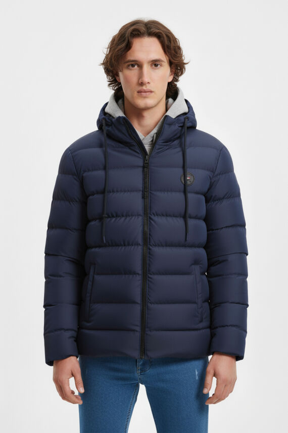 İçi Astarlı Su ve Rüzgar Geçirmez Cepli Kapüşonlu Erkek Mont - 24