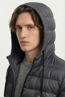 D1fference İçi Astarlı Cepli Kapüşonlu Jel Elyaflı Su ve Rügar Geçirmez Erkek Kışlık Mont - 9