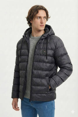 D1fference İçi Astarlı Cepli Kapüşonlu Jel Elyaflı Su ve Rügar Geçirmez Erkek Kışlık Mont - 8