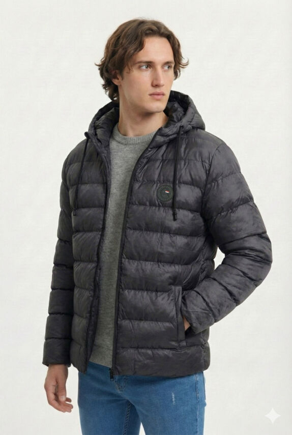 D1fference İçi Astarlı Cepli Kapüşonlu Jel Elyaflı Su ve Rügar Geçirmez Erkek Kışlık Mont - 8