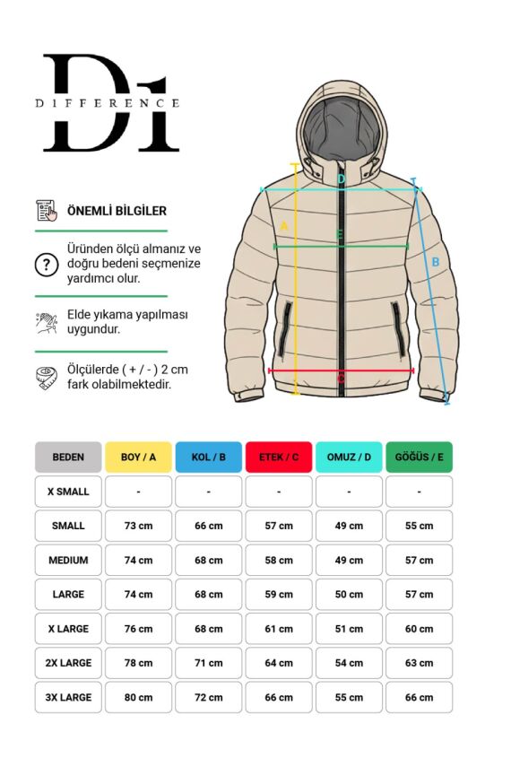 D1fference İçi Astarlı Cepli Kapüşonlu Jel Elyaflı Su ve Rügar Geçirmez Erkek Kışlık Mont - 36