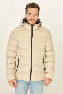 İçi Astarlı Su ve Rüzgar Geçirmez Cepli Kapüşonlu Erkek Mont - 2