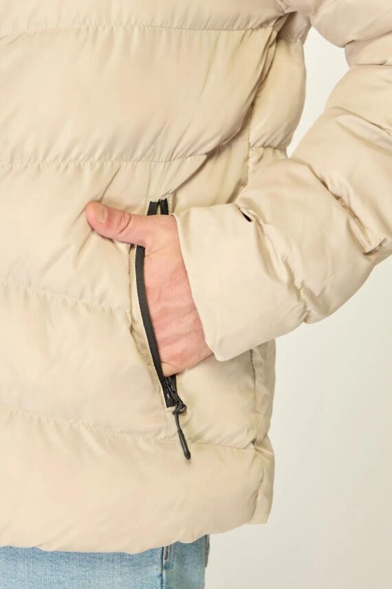 İçi Astarlı Su ve Rüzgar Geçirmez Cepli Kapüşonlu Erkek Mont - 5