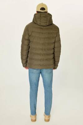 İçi Astarlı Su ve Rüzgar Geçirmez Cepli Kapüşonlu Erkek Mont - 12