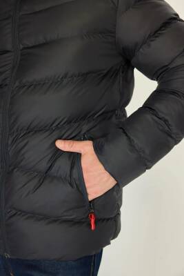 İçi Astarlı Su ve Rüzgar Geçirmez Cepli Kapüşonlu Erkek Mont - 23