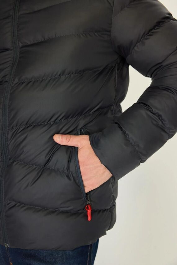 İçi Astarlı Su ve Rüzgar Geçirmez Cepli Kapüşonlu Erkek Mont - 23