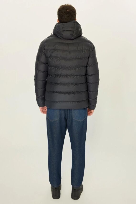 İçi Astarlı Su ve Rüzgar Geçirmez Cepli Kapüşonlu Erkek Mont - 24