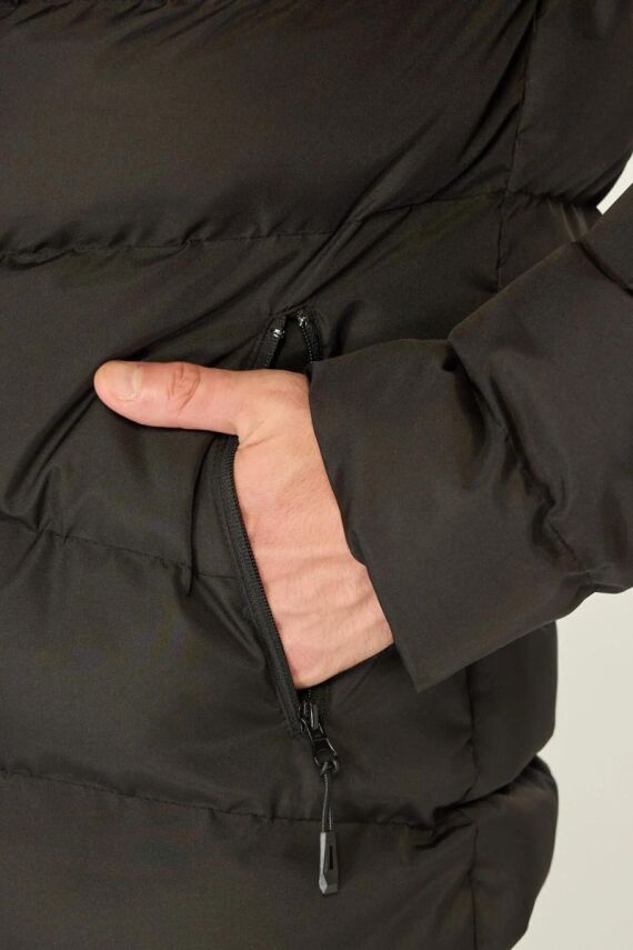 İçi Astarlı Su ve Rüzgar Geçirmez Cepli Kapüşonlu Erkek Mont - 29