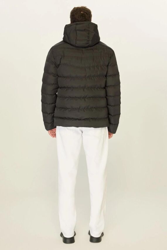 İçi Astarlı Su ve Rüzgar Geçirmez Cepli Kapüşonlu Erkek Mont - 30