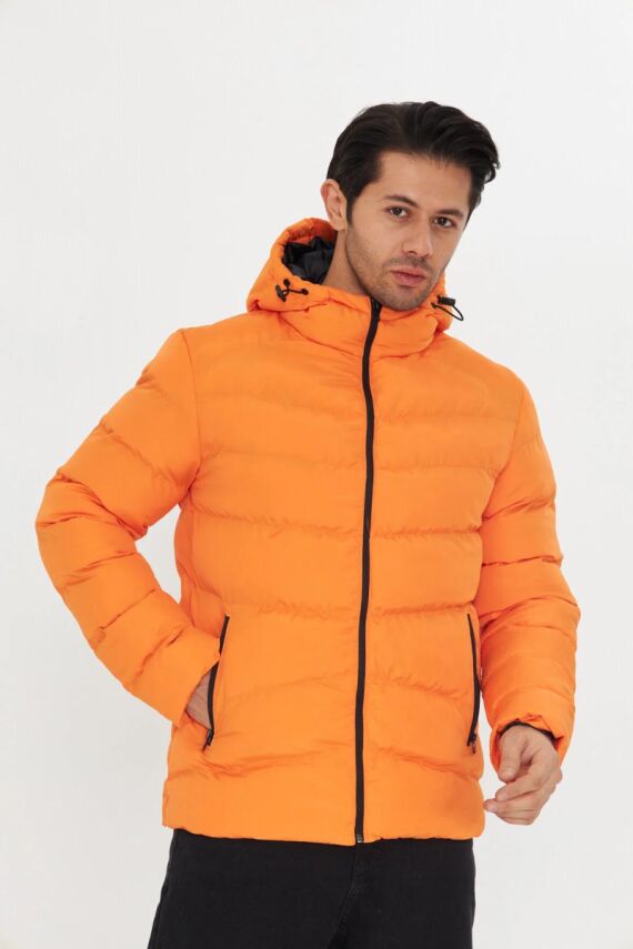 İçi Astarlı Su ve Rüzgar Geçirmez Cepli Kapüşonlu Erkek Mont - 31