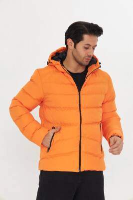 İçi Astarlı Su ve Rüzgar Geçirmez Cepli Kapüşonlu Erkek Mont - 32