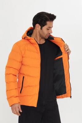 İçi Astarlı Su ve Rüzgar Geçirmez Cepli Kapüşonlu Erkek Mont - 33