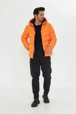 İçi Astarlı Su ve Rüzgar Geçirmez Cepli Kapüşonlu Erkek Mont - 34