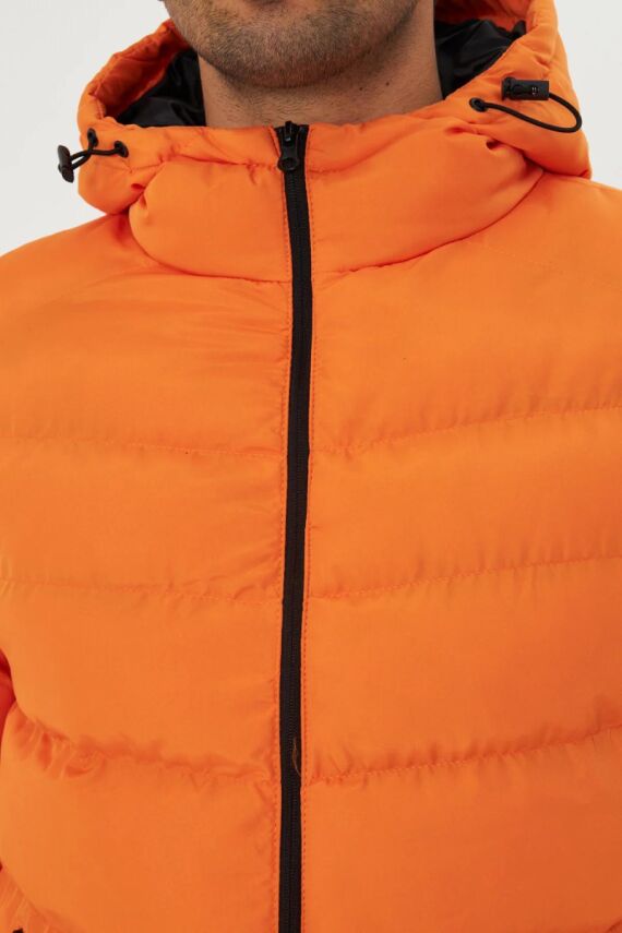 İçi Astarlı Su ve Rüzgar Geçirmez Cepli Kapüşonlu Erkek Mont - 35