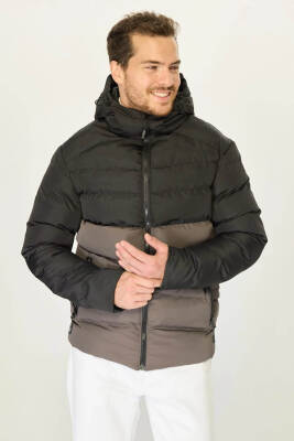 İçi Astarlı Su ve Rüzgar Geçirmez Cepli Kapüşonlu Erkek Mont - 2