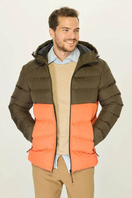 İçi Astarlı Su ve Rüzgar Geçirmez Cepli Kapüşonlu Erkek Mont - 7