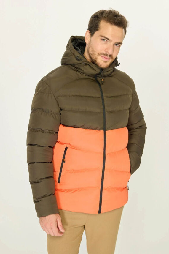 İçi Astarlı Su ve Rüzgar Geçirmez Cepli Kapüşonlu Erkek Mont - 10