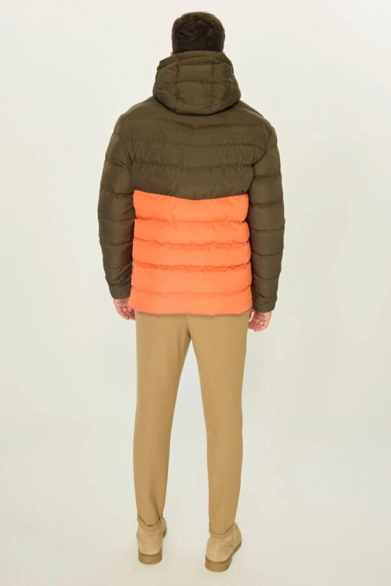 İçi Astarlı Su ve Rüzgar Geçirmez Cepli Kapüşonlu Erkek Mont - 12