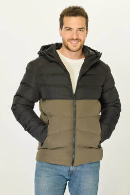 İçi Astarlı Su ve Rüzgar Geçirmez Cepli Kapüşonlu Erkek Mont - 14