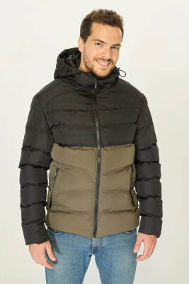 İçi Astarlı Su ve Rüzgar Geçirmez Cepli Kapüşonlu Erkek Mont - 15