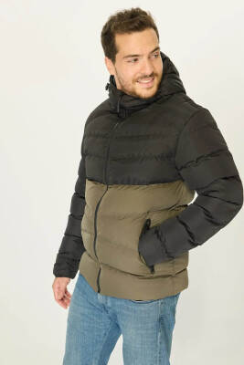 İçi Astarlı Su ve Rüzgar Geçirmez Cepli Kapüşonlu Erkek Mont - 16