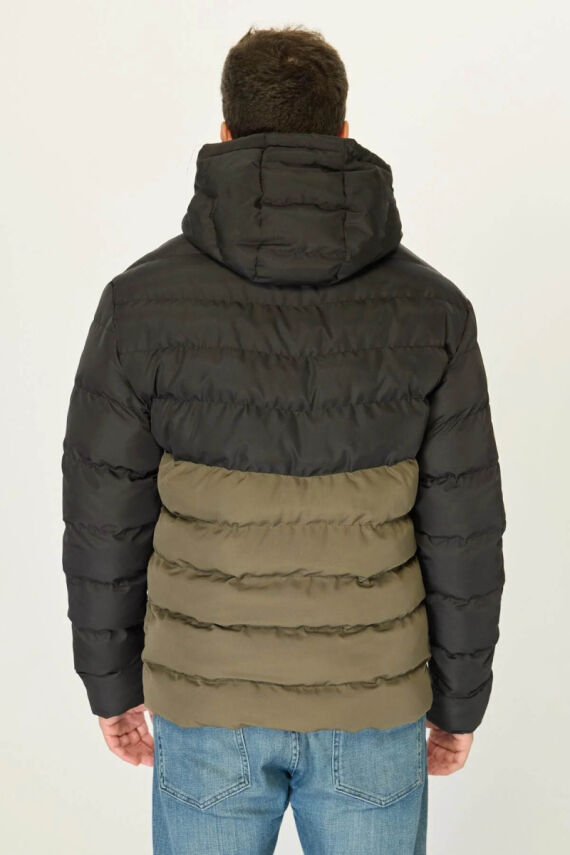 İçi Astarlı Su ve Rüzgar Geçirmez Cepli Kapüşonlu Erkek Mont - 18