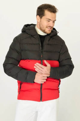 İçi Astarlı Su ve Rüzgar Geçirmez Cepli Kapüşonlu Erkek Mont - 19