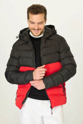 İçi Astarlı Su ve Rüzgar Geçirmez Cepli Kapüşonlu Erkek Mont - 21