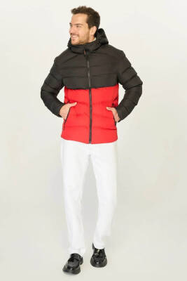 İçi Astarlı Su ve Rüzgar Geçirmez Cepli Kapüşonlu Erkek Mont - 22