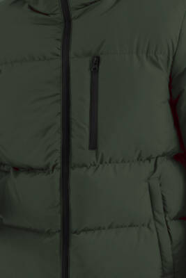 İçi Astarlı Su ve Rüzgar Geçirmez Cepli Kapüşonlu Erkek Mont - 17