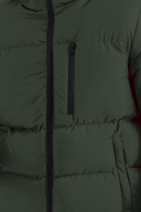 İçi Astarlı Su ve Rüzgar Geçirmez Cepli Kapüşonlu Erkek Mont - 17