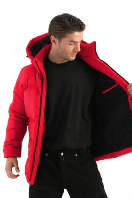 İçi Astarlı Su ve Rüzgar Geçirmez Cepli Kapüşonlu Erkek Mont - 19